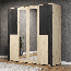 2 Meter breiter Drehtürenschrank / Kleiderschrank | Artisan / Kiefer | Apuseni 01 | 208 x 200 x 65 cm | 4 Türen | 14 Fächer | Holzoptik | viel Stauraum
