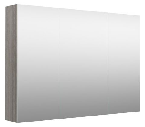 Badezimmer - Spiegelschrank Nadiad 42, Farbe: Esche Grau – 70 x 100 x 14 cm (H x B x T)