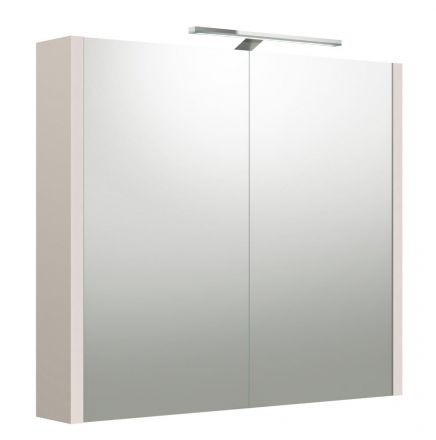 Badezimmer - Spiegelschrank Malegaon 12, Farbe: Kaschmir Grau – Abmessungen: 65 x 73 x 12 cm (H x B x T)