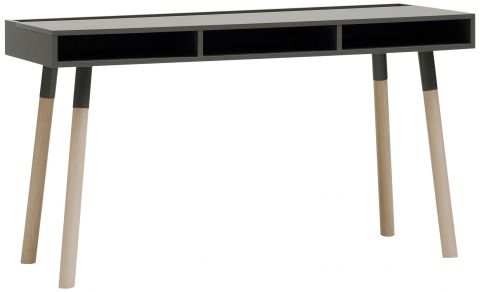 Schreibtisch Portera 07, Farbe: Grau - Abmessungen: 79 x 135 x 60 cm (H x B x T)