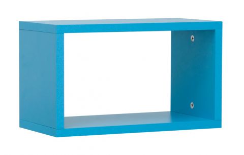 Kinderzimmer - Hängeregal / Wandregal Luis 08, Farbe: Blau - 24 x 40 x 20 cm (H x B x T)