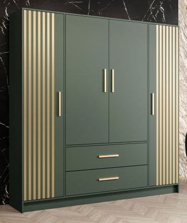 Kleiderschrank mit modernen Design und genügend Stauraum Similaun 72, Farbe: Grün - Abmessungen: 202 x 201 x 40 cm (H x B x T), mit 10 Fächern und zwei Schubladen