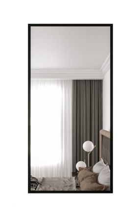 Spiegel im modernen Stil Mönch 02, Farbe: Schwarz matt - Abmessungen: 60 x 120 cm (H x B)