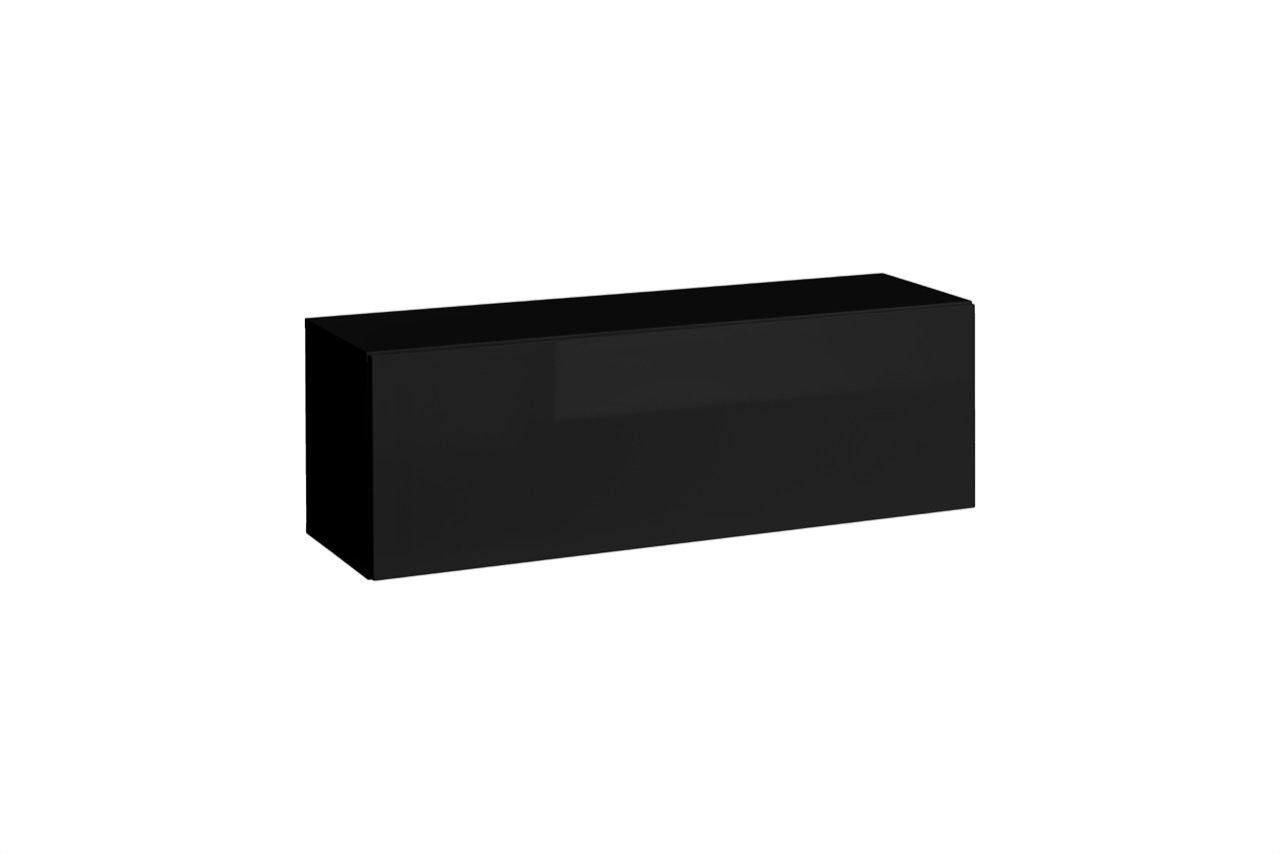 Moderner Hängeschrank Trengereid 11, Farbe: Schwarz - Abmessungen: 35 x 105 x 32 cm (H x B x T), mit zwei Fächern