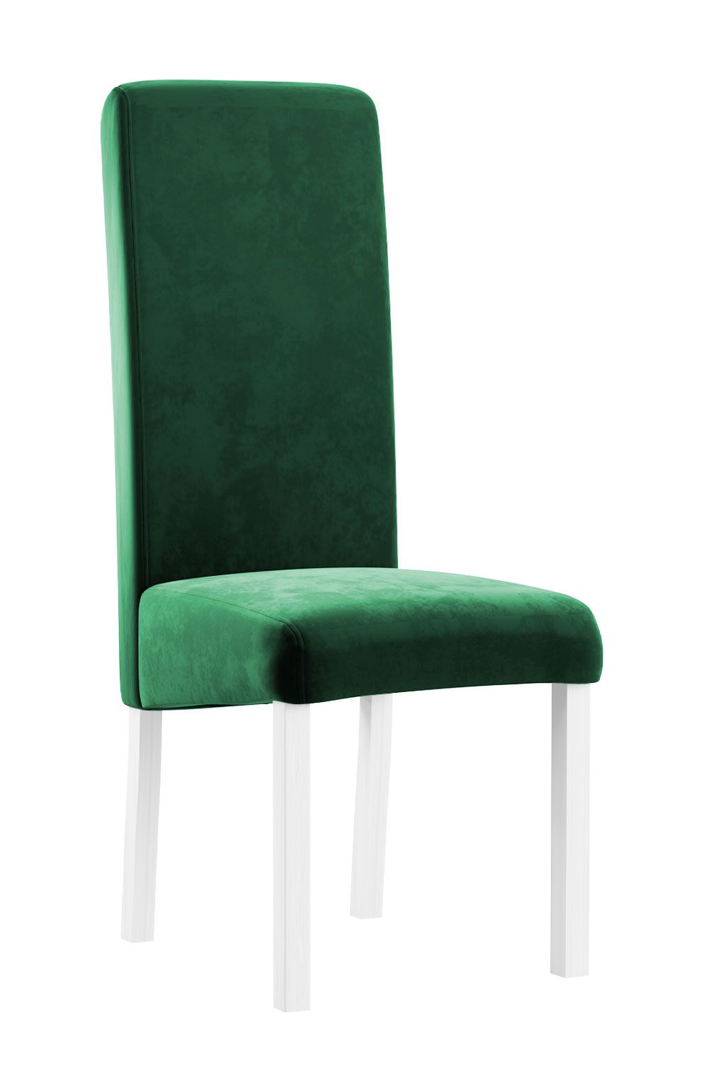 Stuhl mit Polsterung Born 04, Buchenholz Vollholz massiv, Farbe: Weiß / Grüne Polsterung - Abmessungen: 99 x 46 x 59 cm (H x B x T)