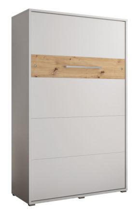 Schrankbett Namsan 02 vertikal, Farbe: Weiß matt / Eiche Artisan - Liegefläche: 120 x 200 cm (B x L)