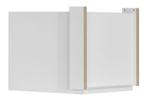 Aufsatz für Drehtürenschrank / Kleiderschrank Cerdanyola, eintürig, Farbe: Eiche / Weiß - Abmessungen: 45 x 53 x 56 cm (H x B x T)