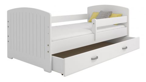 Kinderbett Kiefer teilmassiv weiß lackiert B5, inkl. Lattenrost - Liegefläche: 80 x 160 cm (B x L)