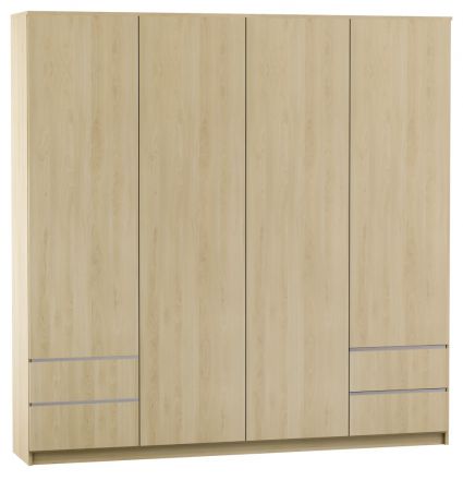 Drehtürenschrank / Kleiderschrank Kiunga 15, Farbe: Buche / Weiß - Abmessungen: 200 x 200 x 60 cm (H x B x T)