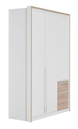 Drehtürenschrank / Kleiderschrank Cerdanyola 02, Farbe: Eiche / Weiß - Abmessungen: 216 x 147 x 56 cm (H x B x T)