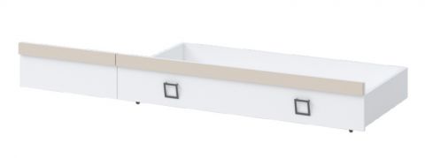 Schublade für Bett Benjamin, Farbe: Weiß / Creme - Abmessungen: 27 x 74 x 138 cm (H x B x L)