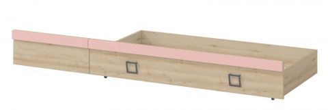Schublade für Bett Benjamin, Farbe: Buche / Rosa - 27 x 74 x 138 cm (H x B x L)