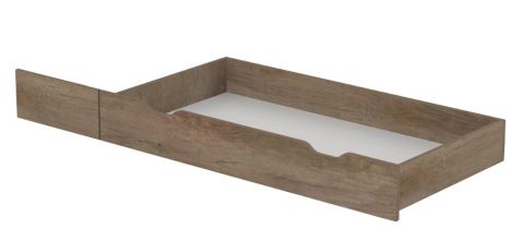 Schublade für Doppelbett, Farbe: Eiche Dunkelbraun - Abmessungen: 21 x 72 x 138 cm (H x B x L)