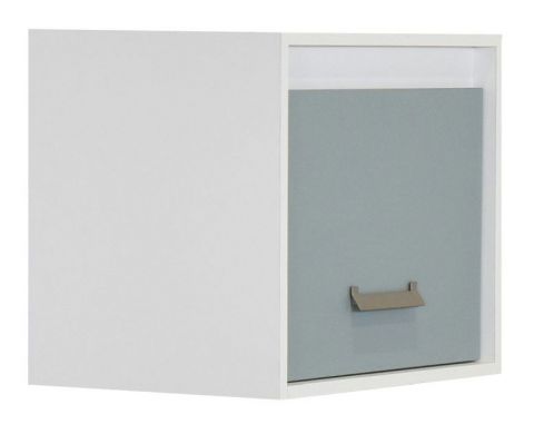 Kinderzimmer - Hängeschrank Koa 17, Farbe: Weiß / Blau - Abmessungen: 50 x 60 x 42 cm (H x B x T)