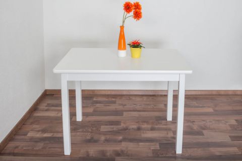 Tisch Kiefer massiv Vollholz weiß lackiert Junco 228B (eckig) - 110 x 70 cm (B x T)
