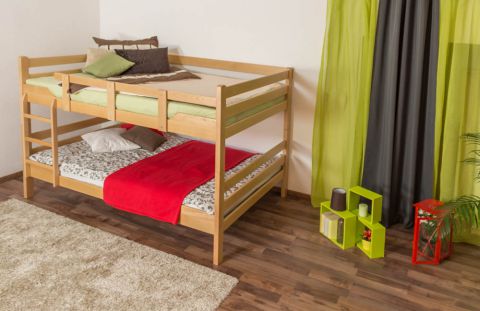 Etagenbett für Erwachsene "Easy Premium Line" K16/n, Kopf- und Fußteil gerade, Buche Vollholz massiv Natur - Liegefläche: 160 x 190 cm, teilbar