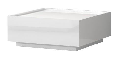 Couchtisch Garim 42, Farbe: Weiß Hochglanz - 90 x 90 x 36 cm (B x T x H)