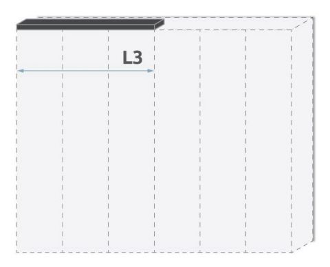 Oberer Rahmen für Drehtürenschrank / Kleiderschrank Faleasiu und Anbaumodule, Farbe: Weiß - Breite: 137 cm