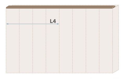 Oberer Rahmen für Drehtürenschrank / Kleiderschrank Gataivai und Anbaumodule, Farbe: Walnuss - Breite: 182 cm