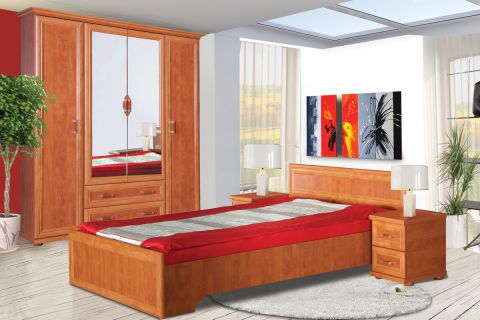 Schlafzimmer Komplett - Set B Louga, 4-teilig, Farbe: Rotbraun
