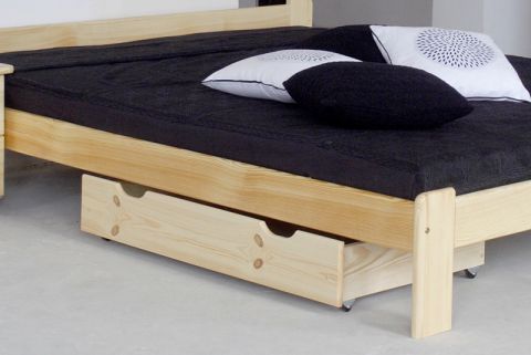 Schublade für Bett - Kiefer Vollholz massiv natur 001 - Abmessung 18,50 x 97,50 x 57 cm (H x B x T)