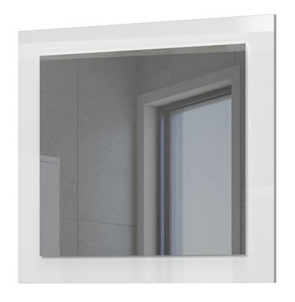 Spiegel mit LED-Beleuchtung Faleasiu 05, Farbe: Weiß - Abmessungen: 83 x 76 x 3 cm (H x B x T)