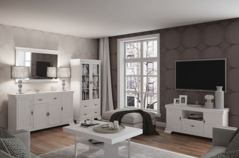 Wohnzimmer Komplett - Set F Sentis, 5-teilig, Farbe: Kiefer Weiß