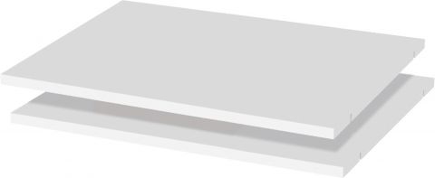 Fachboden für zweitürigen Kleiderschrank und zweitüriges Anbaumodul Manase, 2er Set, Farbe: Weiß - 98 x 52 cm (B x T)