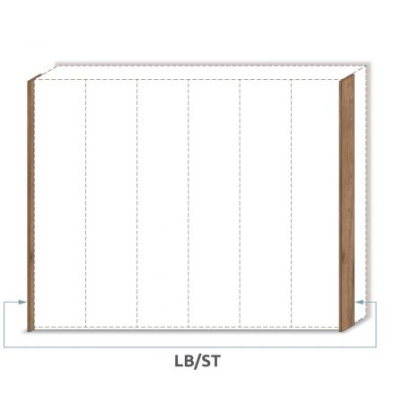 Seitlicher Rahmen für Drehtürenschrank / Kleiderschrank Manase 15 und Anbaumodule, Farbe: Eiche Braun - Höhe: 226 cm