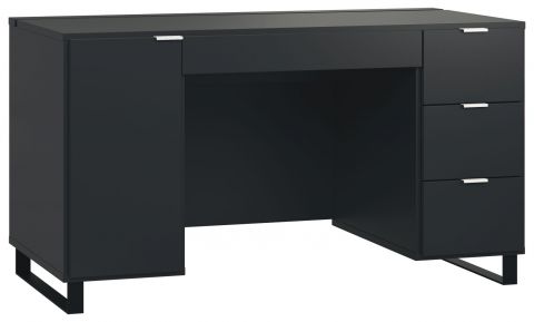 Schreibtisch Chiflero 02, Farbe: Schwarz - Abmessungen: 78 x 140 x 67 cm (H x B x T)