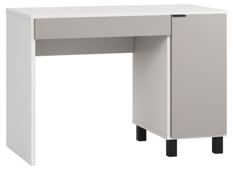 Schreibtisch Pantanoso 01, Farbe: Weiß / Grau - Abmessungen: 78 x 110 x 57 cm (H x B x T)