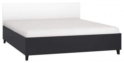 Doppelbett Vacas 44 inkl. Lattenrost, Farbe: Schwarz / Weiß - Liegefläche: 180 x 200 cm (B x L)