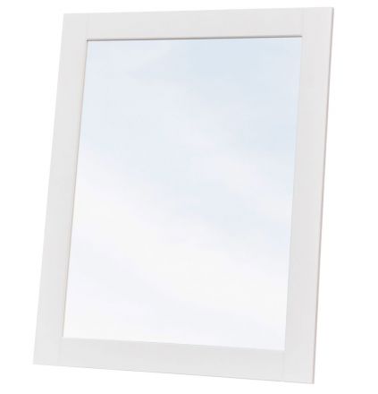 Spiegel Gyronde 37, Kiefer massiv Vollholz, weiß lackiert - 76 x 60 x 2 cm (H x B x T)