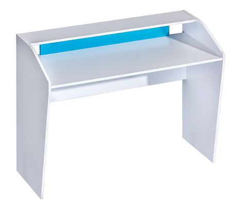 Kinderzimmer - Schreibtisch Frank 09, Farbe: Weiß / Blau - 91 x 120 x 50 cm (H x B x T)