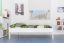 Einzelbett / Gästebett "Easy Premium Line" K1/1h, 90 x 200 cm Buche Vollholz massiv weiß lackiert