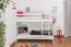 Kinderbett / Etagenbett Buche massiv Vollholz weiß lackiert 119 – Abmessung 90 x 200 cm