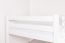 Stockbett für Erwachsene "Easy Premium Line" K24/n, Kopf- und Fußteil gerade, Buche Vollholz massiv weiß lackiert - Liegefläche: 120 x 200 cm, teilbar