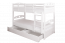 Etagenbett / Stockbett "Easy Premium Line" K19/n inkl. 2 Schubladen und 2 Abdeckblenden, Kopf- und Fußteil mit Löchern, Buche Vollholz massiv Weiß - 90 x 200 cm (B x L), teilbar