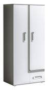 Jugendzimmer - Drehtürenschrank / Kleiderschrank Oskar 01, Farbe: Anthrazit / Weiß - 192 x 85 x 50 cm (H x B x T)