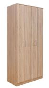 Drehtürenschrank / Kleiderschrank Muros 02, Farbe: Eiche Braun - 222 x 100 x 52 cm (H x B x T)