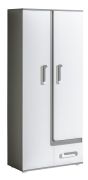 Jugendzimmer - Drehtürenschrank / Kleiderschrank Oskar 03, Farbe: Anthrazit / Weiß - 192 x 85 x 40 cm (H x B x T)
