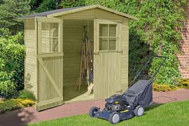 Gerätehaus 08, aus Kiefernholz - Außenmaße mit Dach: 200 x 200 x 210 cm (L x B x H)