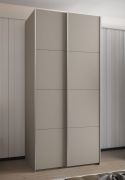 Kleiderschrank / Schiebetürenschrank | 2 Schiebetüren | 2 Kleiderstangen | 245,5 x 100 x 64 cm | 6 Fächer | 6 Einlegeböden | Farbe: Kaschmir |Soft-Close