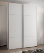 Kleiderschrank / Schiebetürenschrank | 245,5 x 180 x 64 cm | 2 Schiebetüren | 2 Kleiderstangen | 11 Fächer | 10 Einlegeböden | Soft-Close | Farbe: Weiß