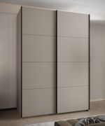 Kleiderschrank / Schiebetürenschrank | 245,5 x 180 x 64 cm | 2 Kleiderstangen | 2 Schiebetüren | 11 Fächer | 10 Einlegeböden | Farbe: Kaschmir | Soft-Close