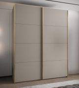 Kleiderschrank / Schiebetürenschrank | 2 Schiebetüren | 245,5 x 190 x 64 cm | 2 Kleiderstangen | 11 Fächer | 10 Einlegeböden | Farbe: Kaschmir | Soft-Close