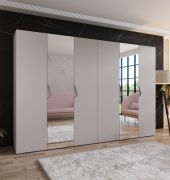 Drehtürenschrank / Kleiderschrank | Farbe: Kaschmir | 2 Spiegeltüren | 4 Fächer | Griffe: Kaschmir | 4 Kleiderstangen | Maße: 300 x 52 x 202 cm | ABS-Kanten