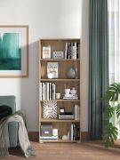 Regal / Bücherregal Knide 11, Farbe: Eiche Artisan, fünf Fächer, ABS-Kanten, schlichtes Design, Maße: 176,5 x 70 x 24,5 cm, gut kombinierbar