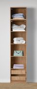 Offener Kleiderschrank | 2 Schubladen | Farbe: Eiche Puccini | 5 Fächer | 51,5 x 55 x 234 cm | reichlich Stauraum | für Ankleidezimmer / Schlafzimmer