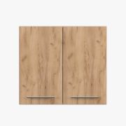 Hängeschrank / Drehtürenschrank | Parnassus 12 | Braun / Weiß | 2 Türen | Griffe: Metall | 71,5 x 80 x 29 cm | Metallgriffe | für Küche